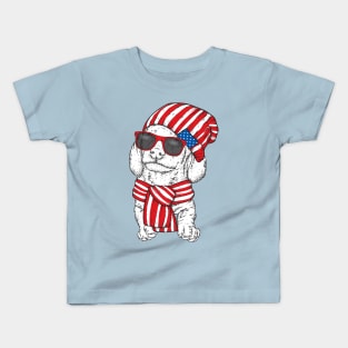 dog hat scarf USA Kids T-Shirt